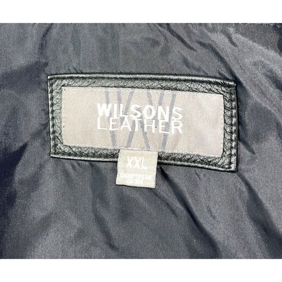 Wilsons Men's Black Leather Dress Jacket Size XXL Dressy Coat 2 Matrix Style 50" - Picture 11 of 11